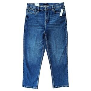 NWT Calvin Klein Vintage Straight Leg High-Rise Stretch Jeans Women's 14 33X30